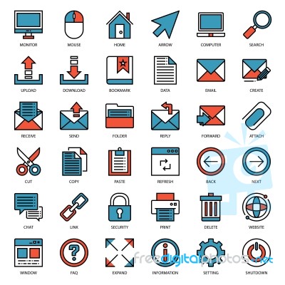 Email Connection Filled Outline Icon Stock Image