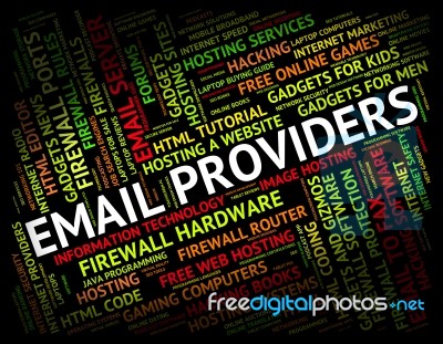 Email Providers Indicating Send Message And Suppliers Stock Image