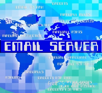 Email Server Indicates Computer Servers And Contact Stock Image