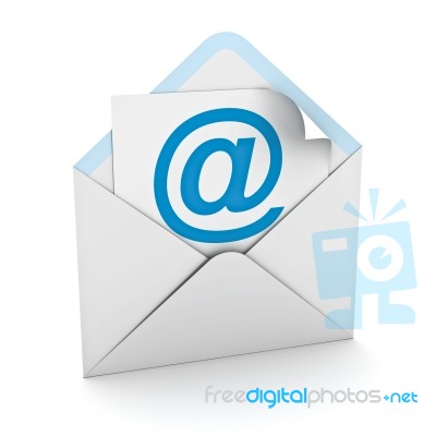 Email Sign and envelope Stock Image