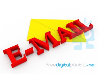 Email Sign & Envelope Stock Image
