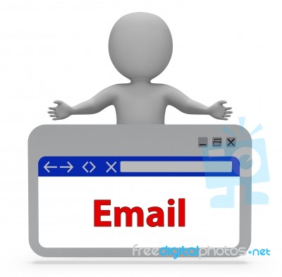 Email Webpage Represents Postal Post And Correspond 3d Rendering… Stock Image