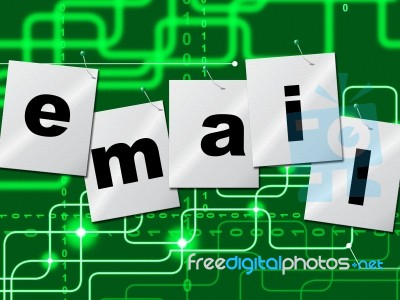 Emails Email Shows Send Message And Correspond Stock Image