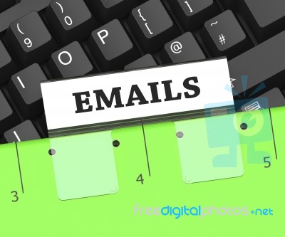 Emails Folder Represents Internet Message 3d Rendering Stock Image