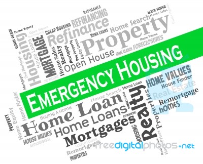 Emergency Housing Shows Urgency Houses And Critical Stock Image Emergency Housing Shows Urgency Houses And Critical Stock Image