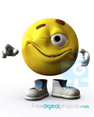 Emotiguy Winking Stock Image