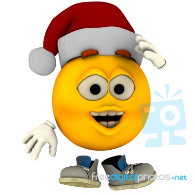 Emotiguy With Santa Claus Hat Stock Image