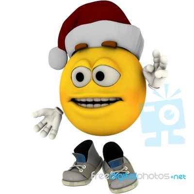 Emotiguy With Santa Claus Hat Stock Image