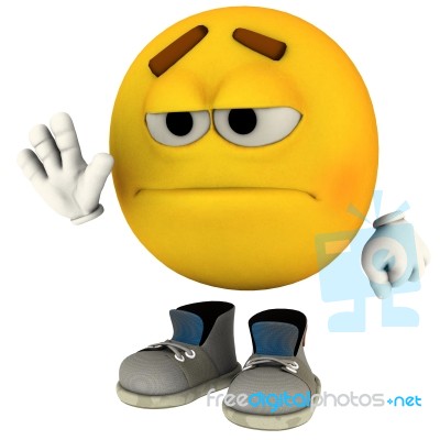 Emotiguy With Stop Sign Stock Image