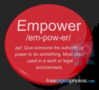 Empower Definition Button Stock Image