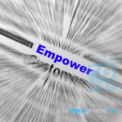 Empower Sphere Definition Displays Motivation And Business Encou… Stock Image