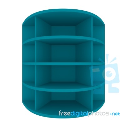 Empty Blue Shelves Stock Image