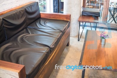 Empty Cafe Tables And Chairs Stock Photo