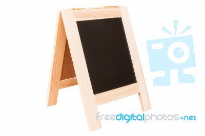 Empty Chalkboard Isolate On White With Clipping Path Stock Photo
