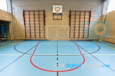 Empty Dutch Gymnasium For School Sports Stock Photo