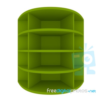 Empty Green Shelves Stock Image