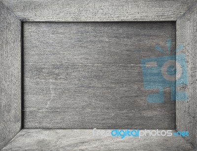 Empty Grey Wooden Frame Stock Photo
