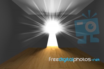 Empty Interior Room A Keyhole Stock Image