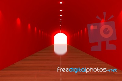 Empty Red Tunnel Stock Image