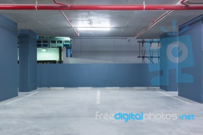 Empty Space In A Parking Stock Photo