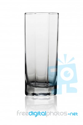 Empty Water Glass Isolated On White Background Stock Photo