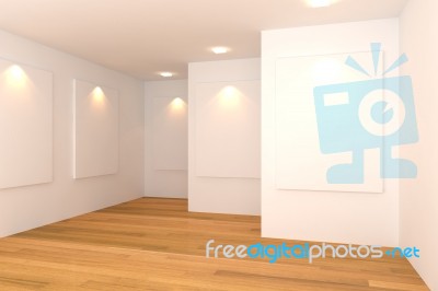 Empty White Gallery Room Stock Image