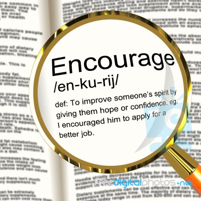 Encourage Definition Magnifier Stock Image