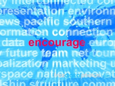 Encourage Word Cloud Shows Promote Boost Encouraged Stock Image