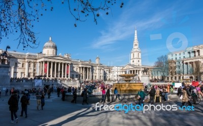 End Male Violence Towards Women Rally In Trafalgar Square Stock Photo