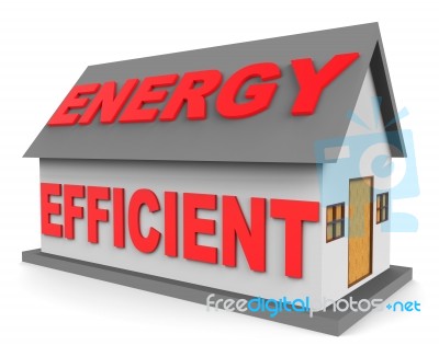 Energy Efficient House Represents Efficient Home 3d Rendering Stock Image