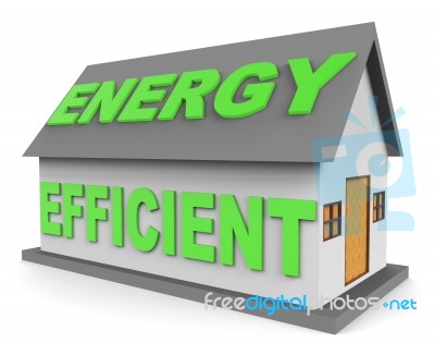 Energy Efficient House Represents Homes 3d Rendering Stock Image