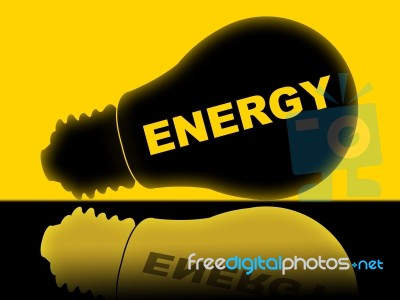 Energy Lightbulb Shows Power Source And Advertisement Stock Image