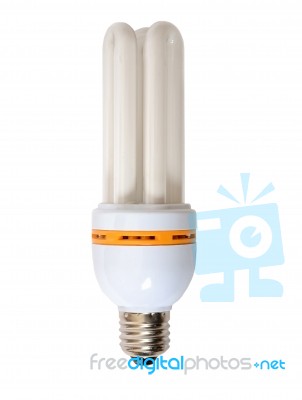 Energy Saving Light Bulb Isolated On White Stock Photo