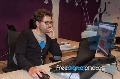 Engineer Working On A Project Stock Photo