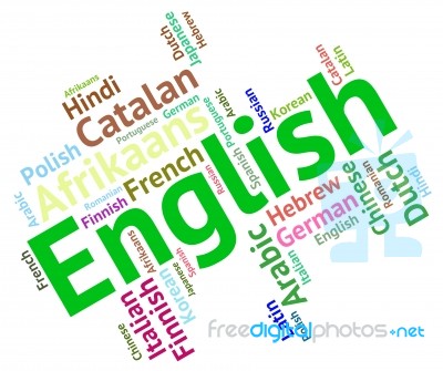 English Language Means Learn Catalan And Dialect Stock Image