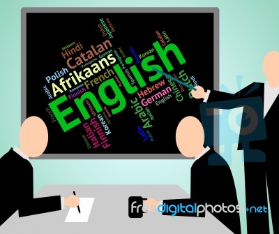 English Language Represents Learn Catalan And Dialect Stock Image
