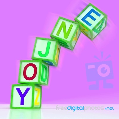 Enjoy Letters Mean Recreation Play Or Fun Stock Image
