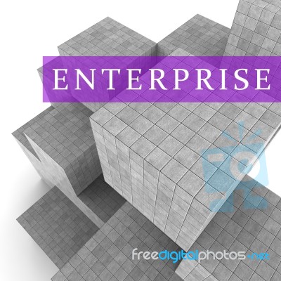 Enterprise Blocks Represents Company Ventures 3d Rendering Stock Image