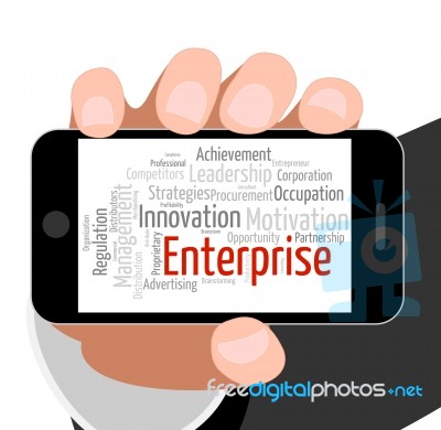 Enterprise Word Indicates Concern Venture And Words Stock Image