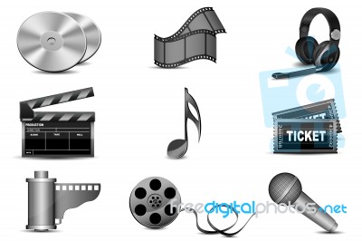 Entertainment Icons Stock Image