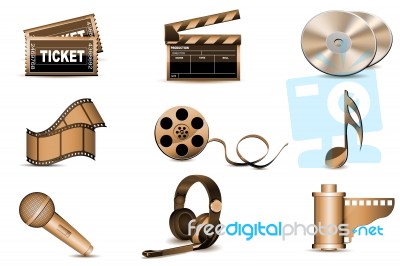 Entertainment Icons Stock Image
