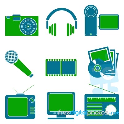 Entertainment Icons Stock Image