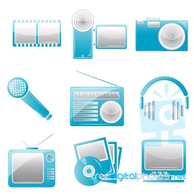 Entertainment Icons Stock Image