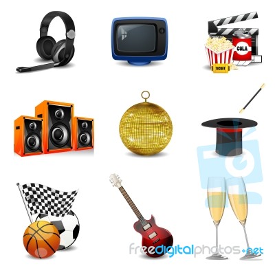 Entertainment Icons Stock Image