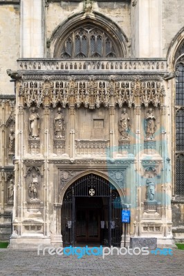 Entrance To Canterbury Cathedral Stock Photo