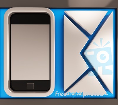 Envelope And Smartphone Showing Mobile S Stock Image