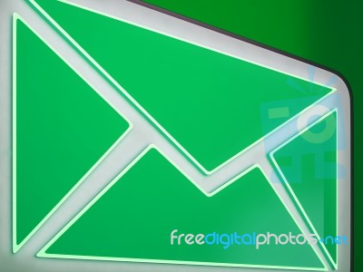 Envelope Button Shows Online Mailing And Posting Stock Image
