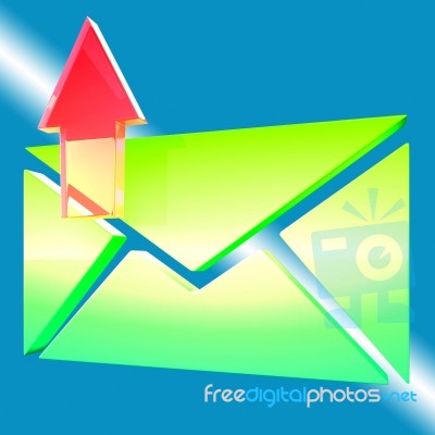 Envelope Symbol Shows Email Outbox Stock Image