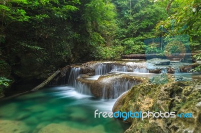 Erawan Waterfall Stock Photo