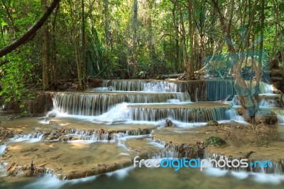 Erawan Waterfall Stock Photo